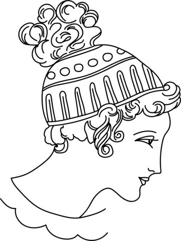 Greco Roman Coiffure With Embroideries Coloring Page